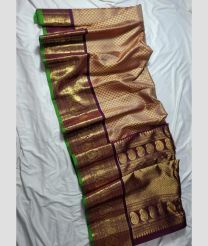 pink and brown colour gadwal pattu sarees with Jari Border design