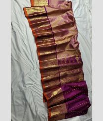 purple and brown colour gadwal pattu sarees with Jari Border design