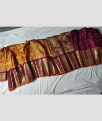 brown and brown colour gadwal pattu sarees with Jari Border design
