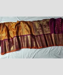 brown colour gadwal pattu sarees with Jari Border design