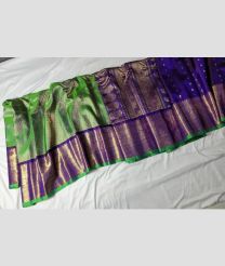 green and blue colour gadwal pattu sarees with Jari Border design
