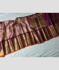 purple colour gadwal pattu sarees with Jari Border design