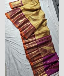 gray  and purple colour gadwal pattu sarees with Jari Border design