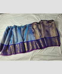 blue and brown colour gadwal pattu sarees with Jari Border design