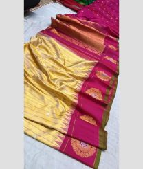 pink colour gadwal pattu sarees with All over Buttas design