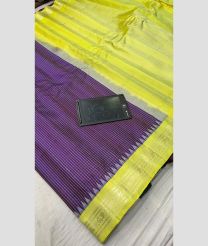 purple and yellow colour gadwal pattu sarees with All over Lines design