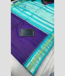 violet and silver colour gadwal pattu sarees with All over Lines design