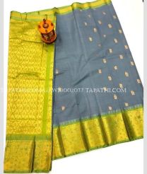 light green and light blue colour gadwal sico sarees with Kanchi Border design - GAWI0002037