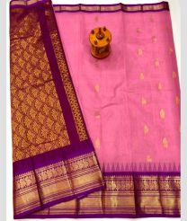 Magenta and Rose Pink gadwal sico sarees with Kanchi Border design