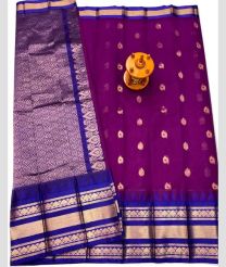 Navy Blue and Magenta gadwal sico sarees with Kanchi Border design