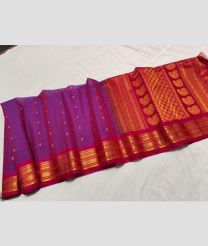 Magenta and Red gadwal sico sarees with All over Buttas design