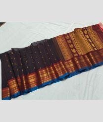 Chocolate and Maroon gadwal sico sarees with All over Buttas design