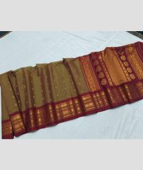 Mehendi Green and Red gadwal sico sarees with All over Buttas design