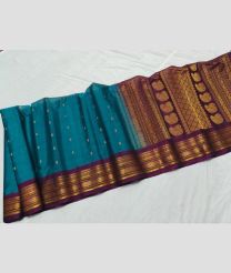 Cyan Blue and Magenta gadwal sico sarees with All over Buttas design