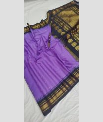 Purple and Black gadwal sico sarees with temple kuttu border design