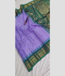 Lavender and Green gadwal sico sarees with temple kuttu border design