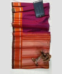 Pink and Orange gadwal sico sarees with All over Lines design