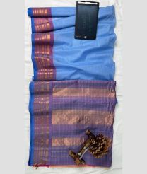 Sky blue and Lavender gadwal sico sarees with All over Lines design