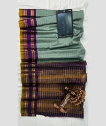 Fern Green and Plum Purple gadwal sico sarees with All over Lines design