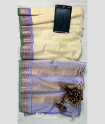 Cream and Lavender gadwal sico sarees with All over Lines design