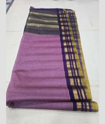 Dust Pink and Purple gadwal sico sarees with All over Lines design