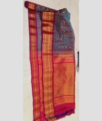 Grey and Pink gadwal sico sarees with All over Checks and Buttas design