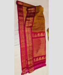 Golden Brown and Pink gadwal sico sarees with All over Checks and Buttas design