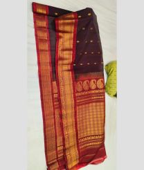 Scarlet and Maroon gadwal sico sarees with All over Buttas design