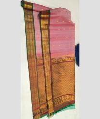 Baby Pink and Mehendi Green gadwal sico sarees with All over Buttas design