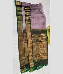 Lite Brown and Dark Green gadwal sico sarees with All over Buttas design