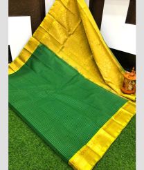 green colour gadwal sico sarees with Temple Border design