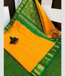 orange and brown colour gadwal sico sarees with Kanchi Border design