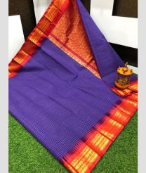 violet colour gadwal sico sarees with Kanchi Border design
