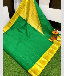 greeen colour gadwal sico sarees with Kanchi Border design