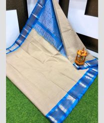 gray colour gadwal sico sarees with Kanchi Border design