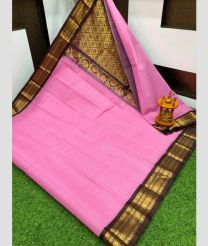 pink colour gadwal sico sarees with Kanchi Border design