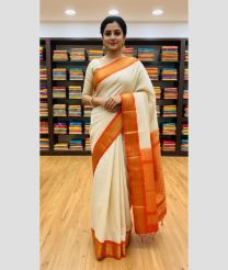 cream colour gadwal sico sarees with Kanchi Border design
