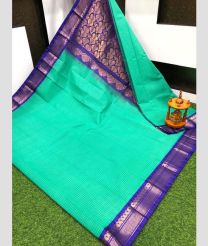 blue colour gadwal sico sarees with Kanchi Border design