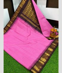pink colour gadwal sico sarees with Kanchi Border design