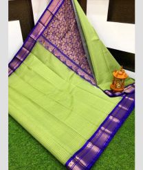 light green colour gadwal sico sarees with Kanchi Border design
