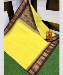 light yellow colour gadwal sico sarees with Kanchi Border design