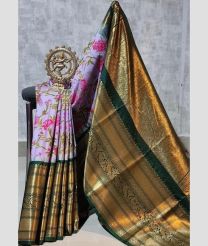 brown colour gadwal sico sarees with temple kuttu border design