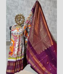 brown and light blue colour gadwal sico sarees with temple kuttu border design