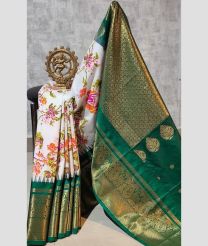 gray and brown colour gadwal sico sarees with temple kuttu border design