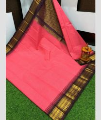 pink and brown colour gadwal sico sarees with Kanchi Border design