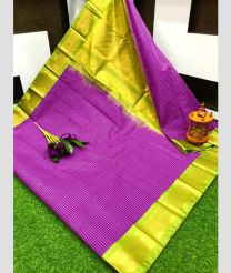 purple and olive colour gadwal sico sarees with Kanchi Border design