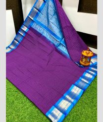 violet colour gadwal sico sarees with Kanchi Border design
