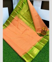 pink and green colour gadwal sico sarees with Kanchi Border design