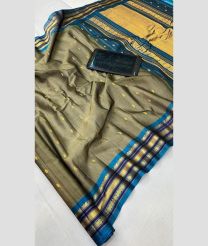 gray colour gadwal sico sarees with All over Buttas design