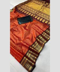 magenta and brown colour gadwal sico sarees with All over Buttas design
